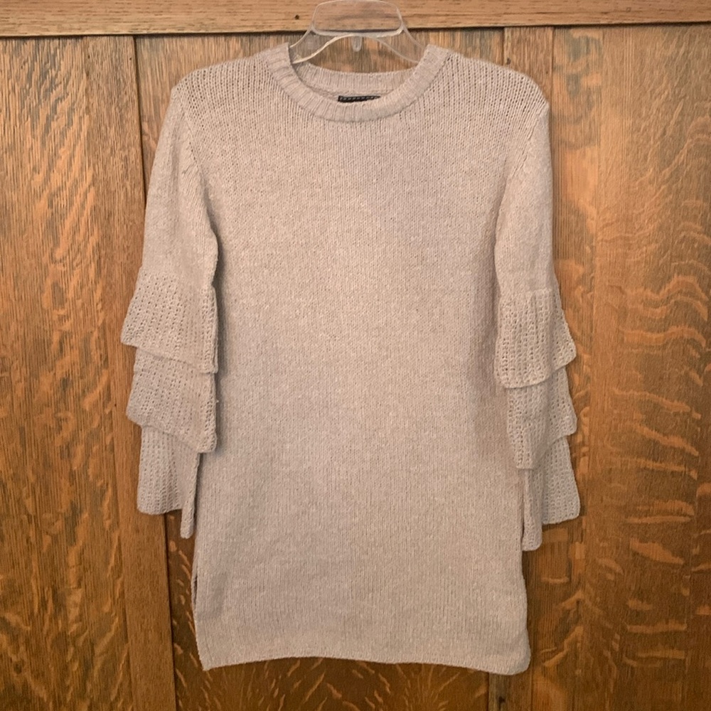 Confess knit sweater dress with statement sleeves small S